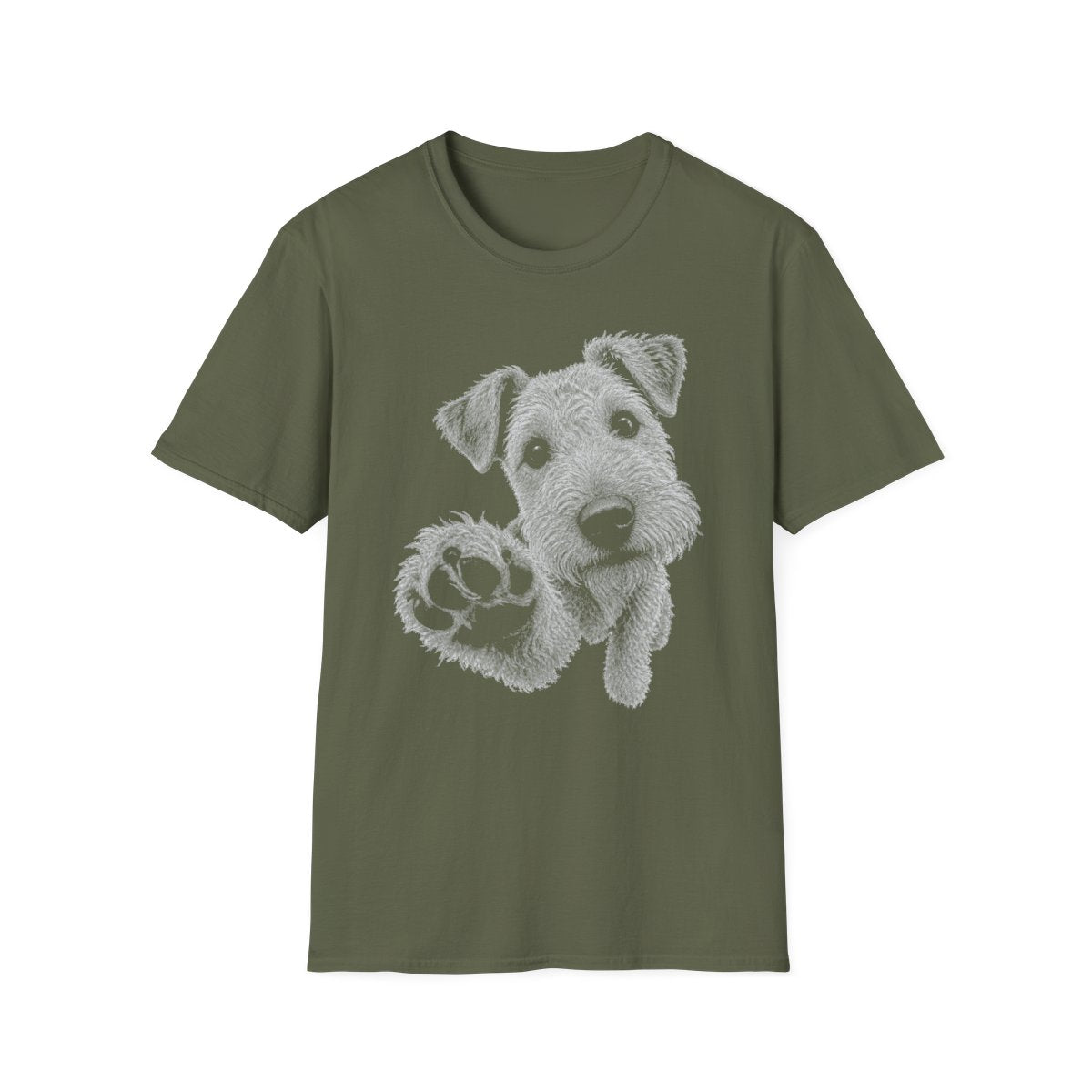 Paw Reach Lakeland Terrier Tee - Military Green
