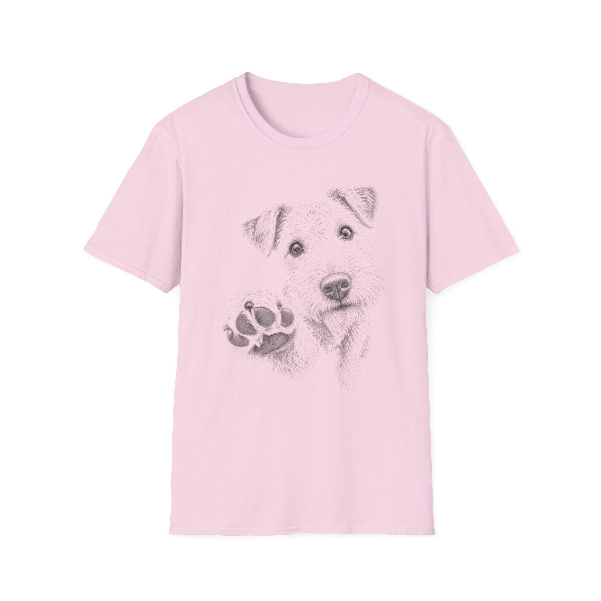 Paw Reach Lakeland Terrier Tee - Light Pink