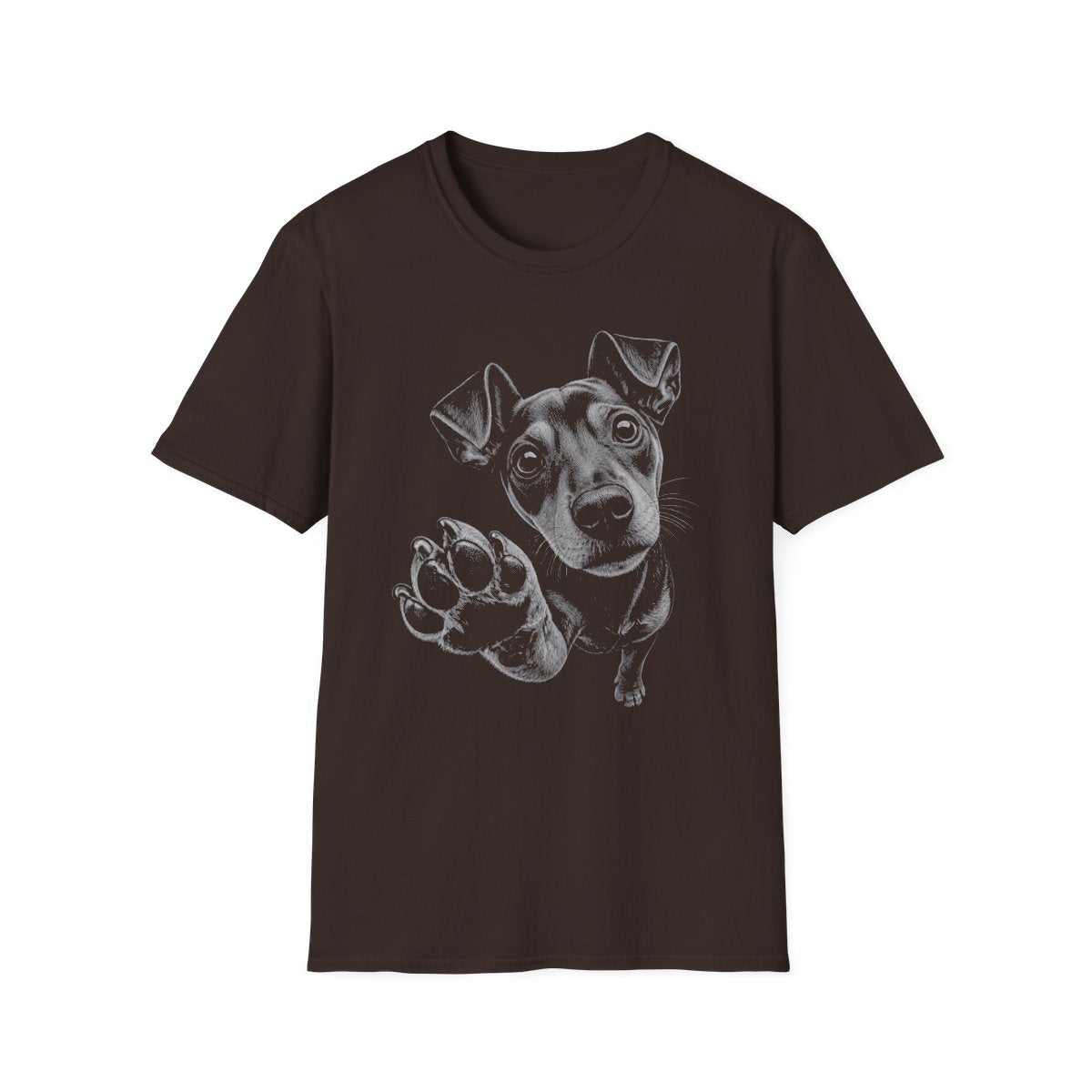 Paw Reach Manchester Terrier Tee - Dark Chocolate