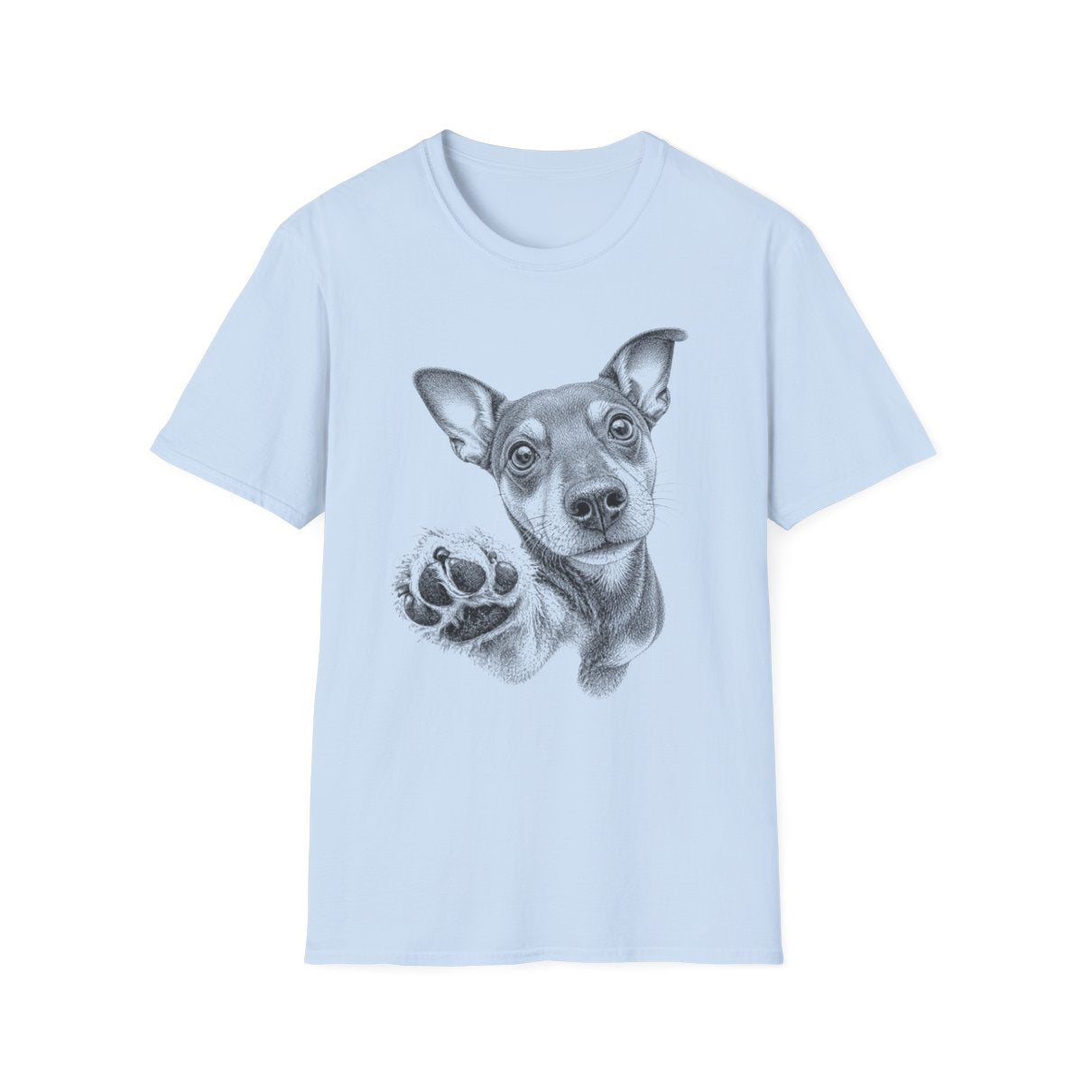 Paw Reach Manchester Terrier Tee - Light Blue
