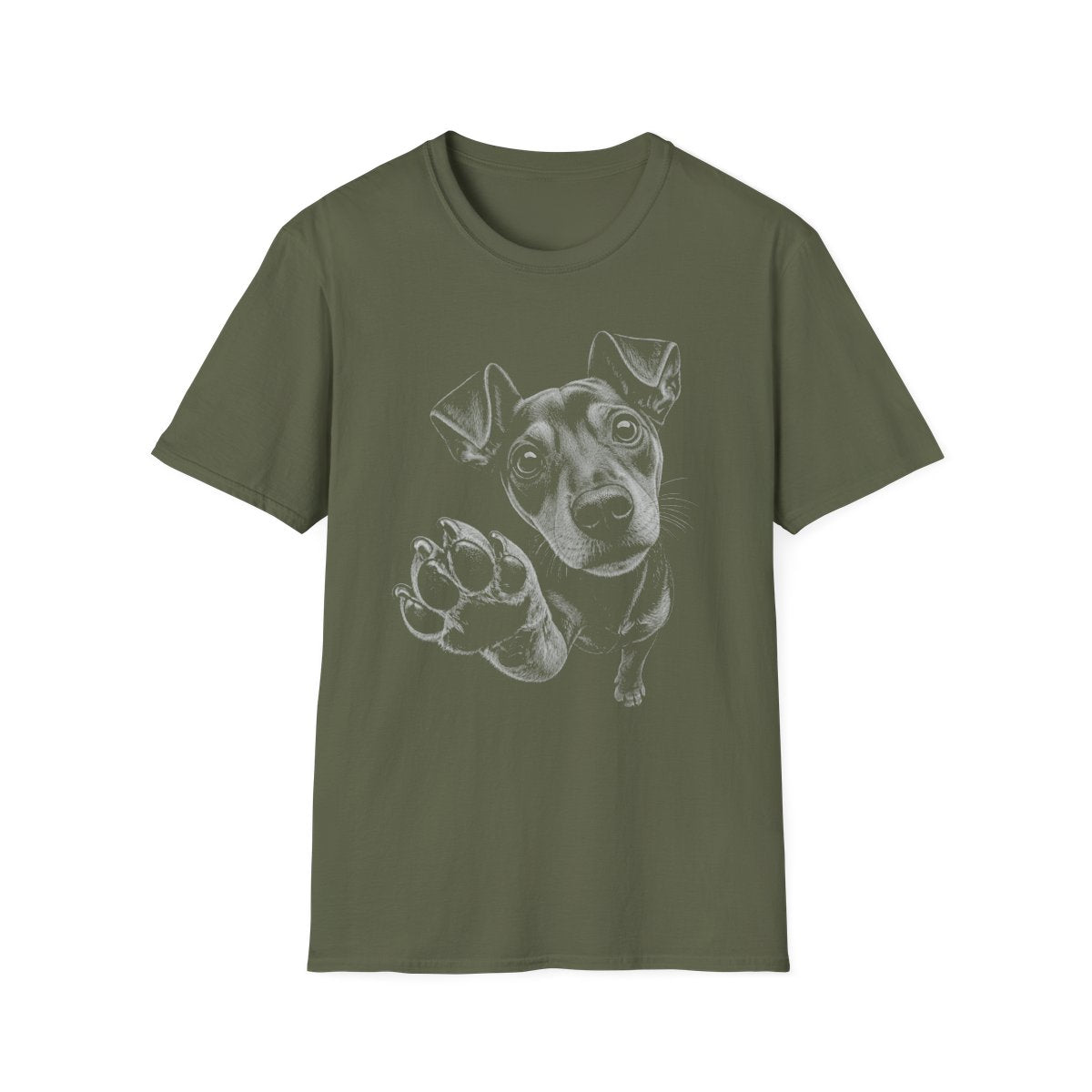 Paw Reach Manchester Terrier Tee - Military Green