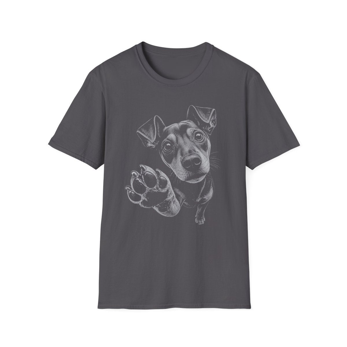 Paw Reach Manchester Terrier Tee - Charcoal