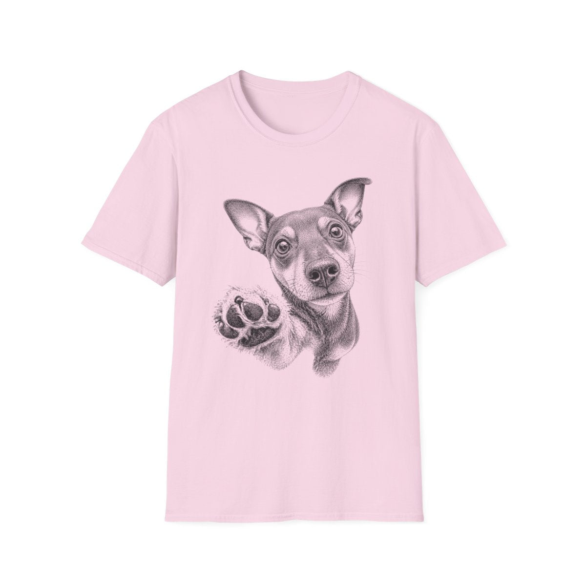 Paw Reach Manchester Terrier Tee - Light Pink