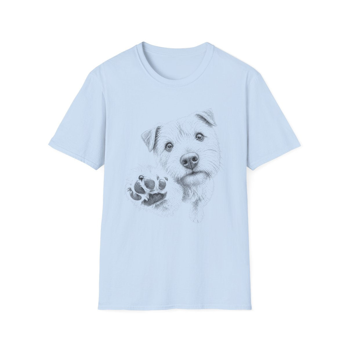 Paw Reach Norfolk Terrier Tee - Light Blue