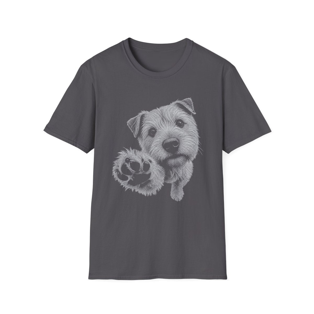 Paw Reach Norfolk Terrier Tee - Charcoal
