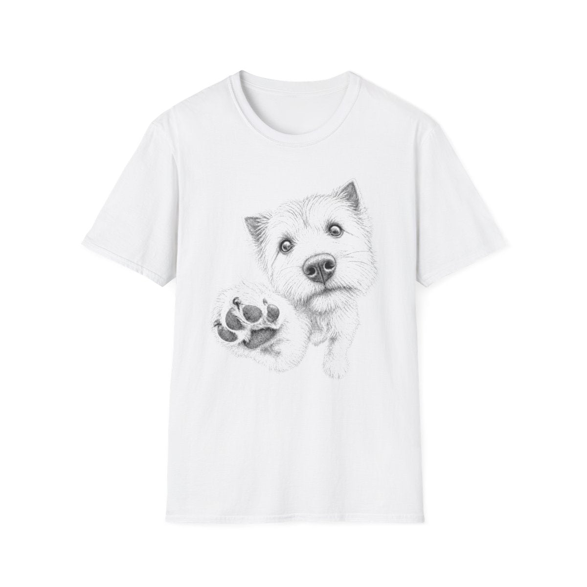 Paw Reach Norwich Terrier Tee - White