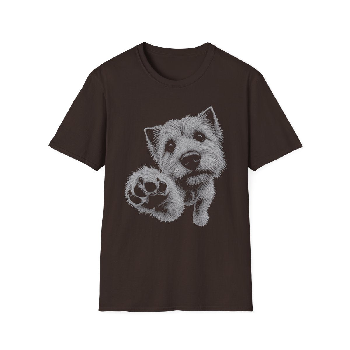 Paw Reach Norwich Terrier Tee - Dark Chocolate