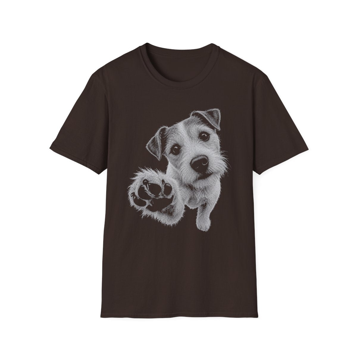 Paw Reach Parson Russell Terrier Tee - Dark Chocolate