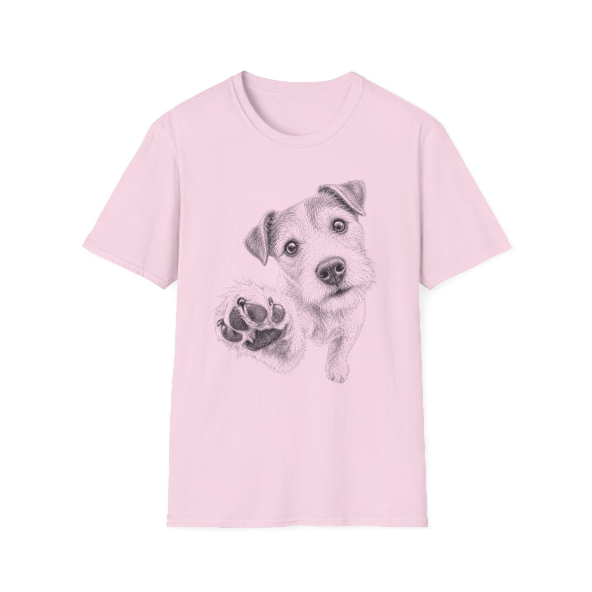 Paw Reach Parson Russell Terrier Tee - Light Pink