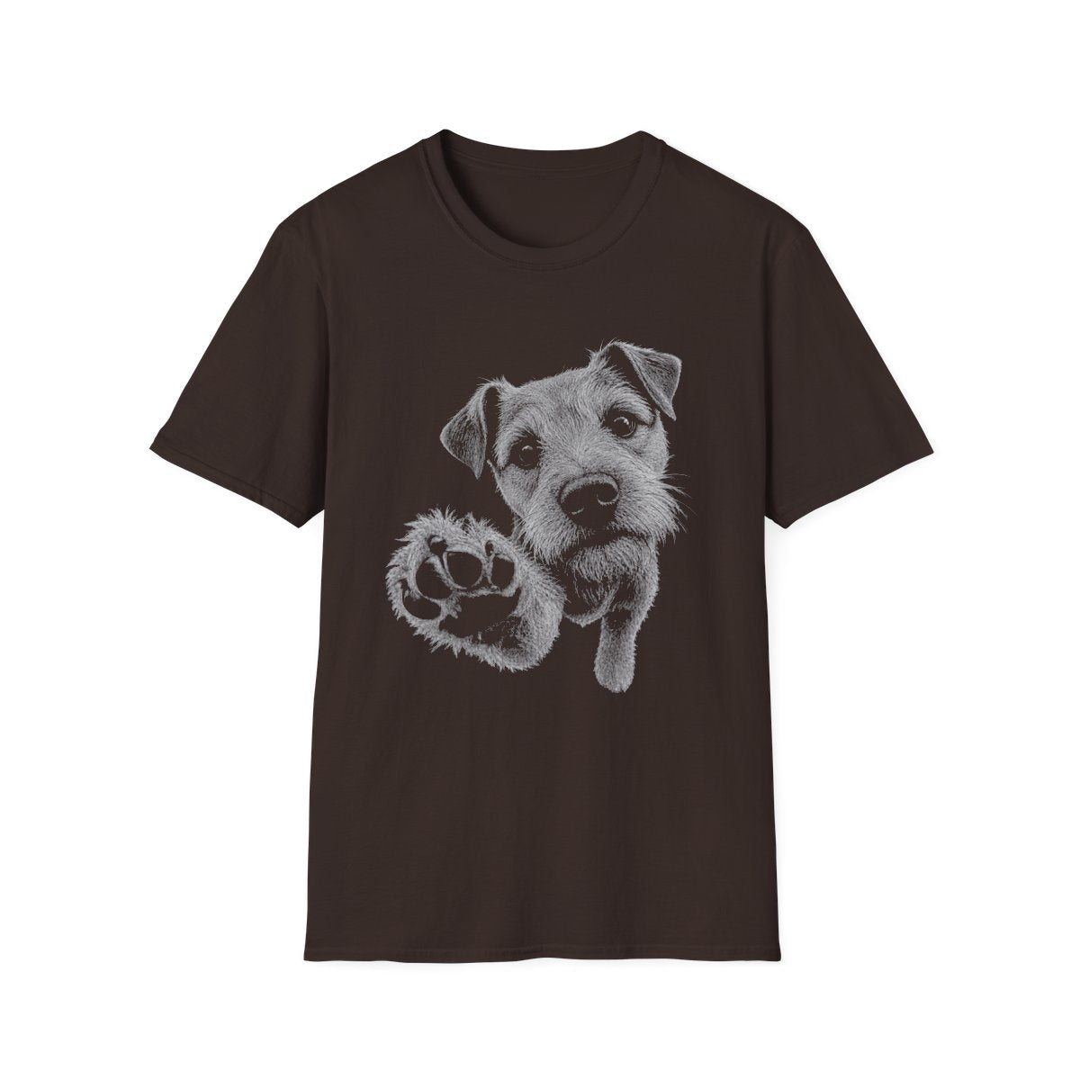 Paw Reach Patterdale Terrier Tee - Dark Chocolate