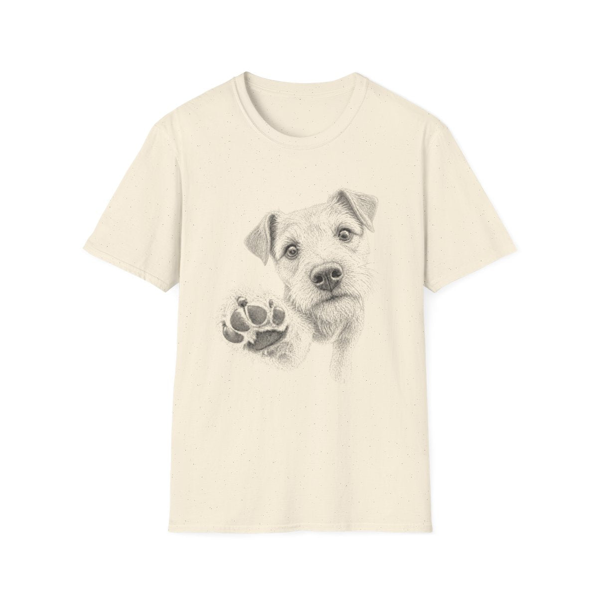 Paw Reach Patterdale Terrier Tee - Natural