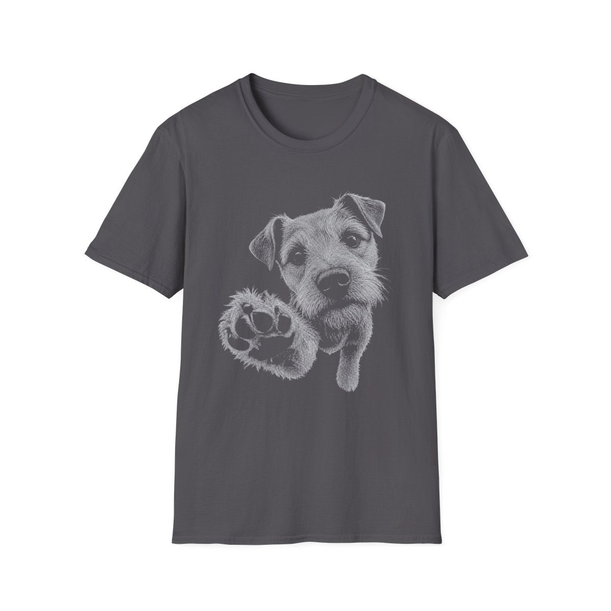 Paw Reach Patterdale Terrier Tee - Charcoal