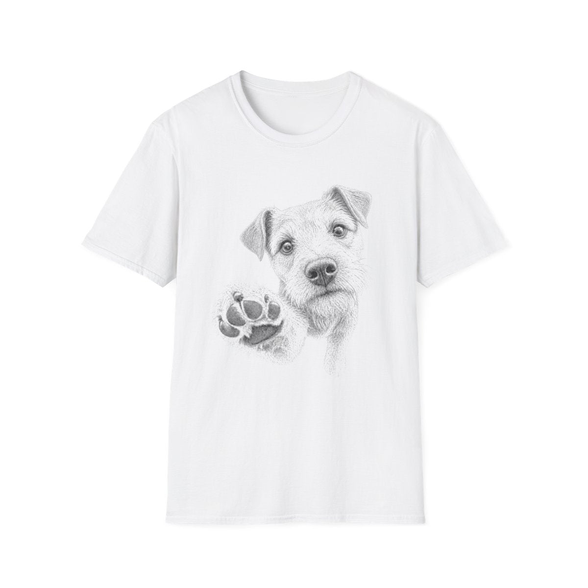 Paw Reach Patterdale Terrier Tee - White