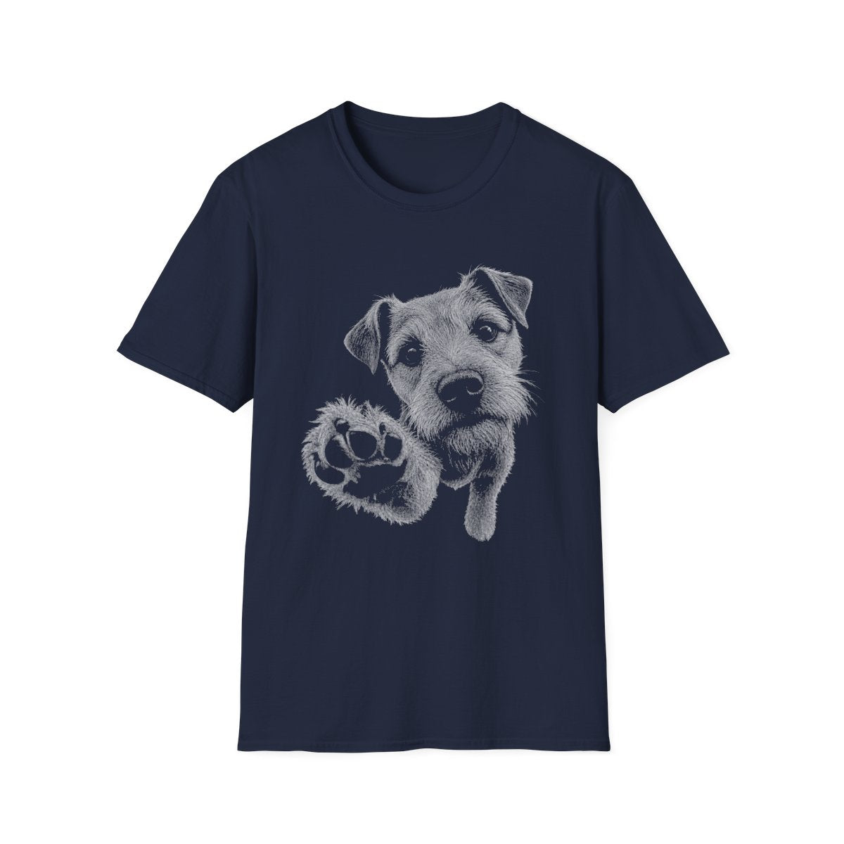 Paw Reach Patterdale Terrier Tee - Navy