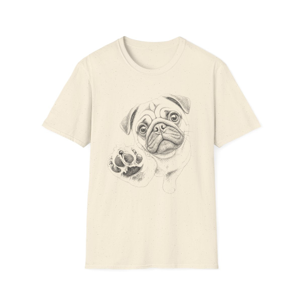 Paw Reach Pug Tee - Natural