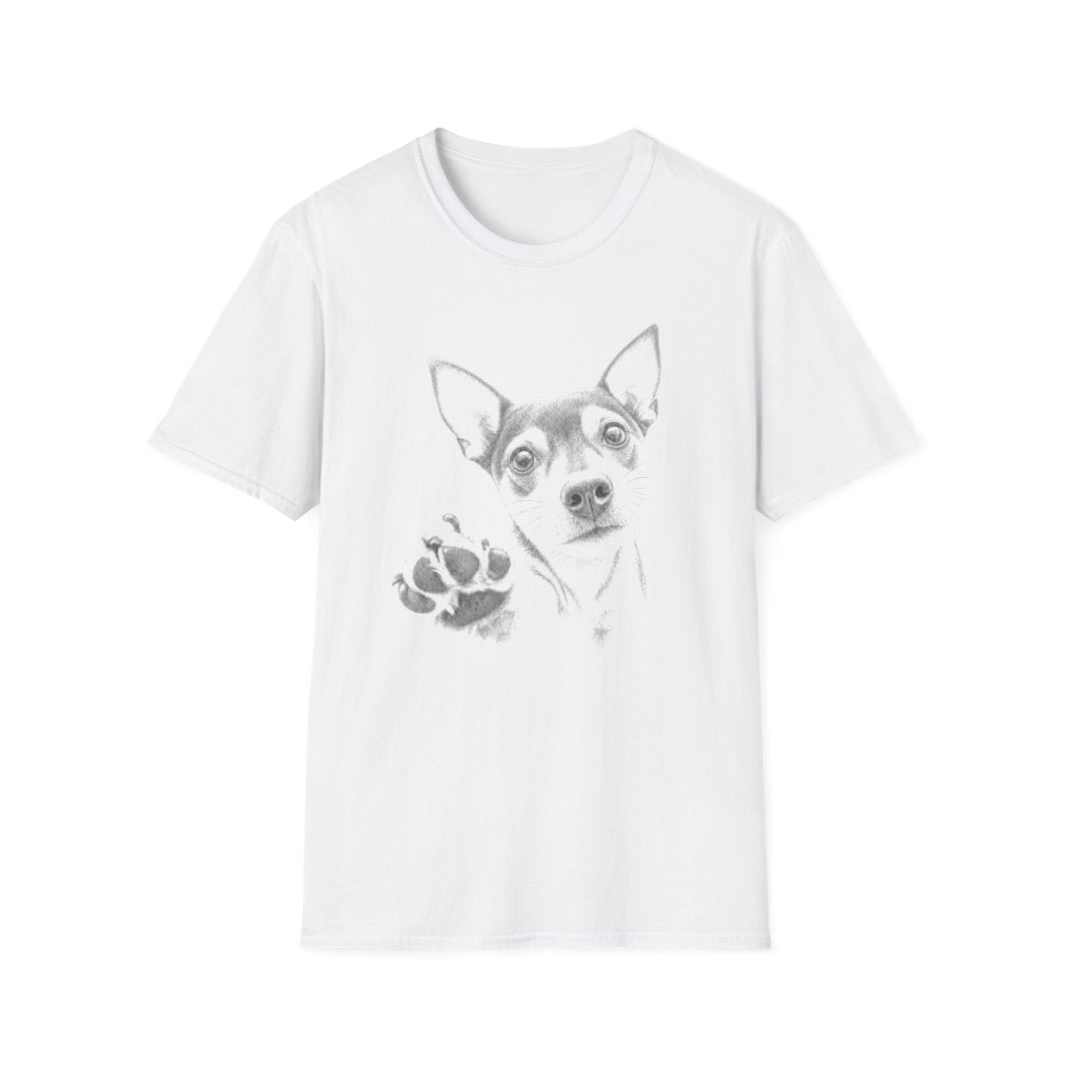 Paw Reach Rat Terrier Tee - White