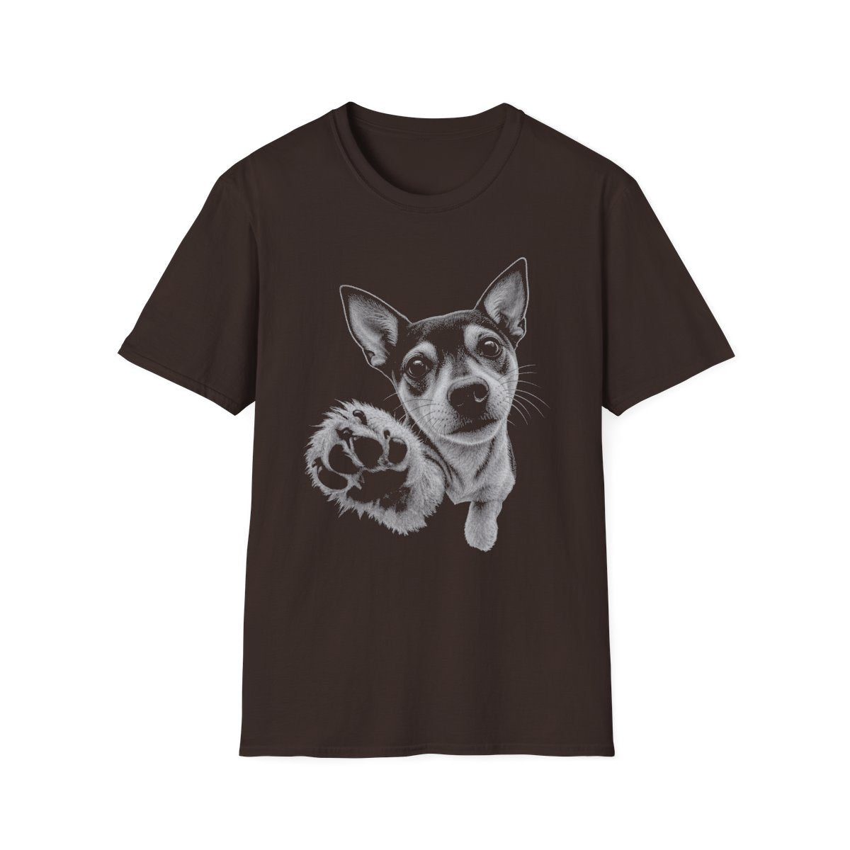Paw Reach Rat Terrier Tee - Dark Chocolate