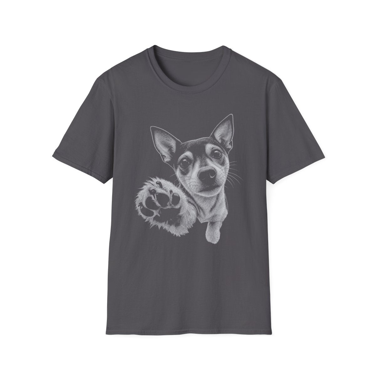 Paw Reach Rat Terrier Tee - Charcoal