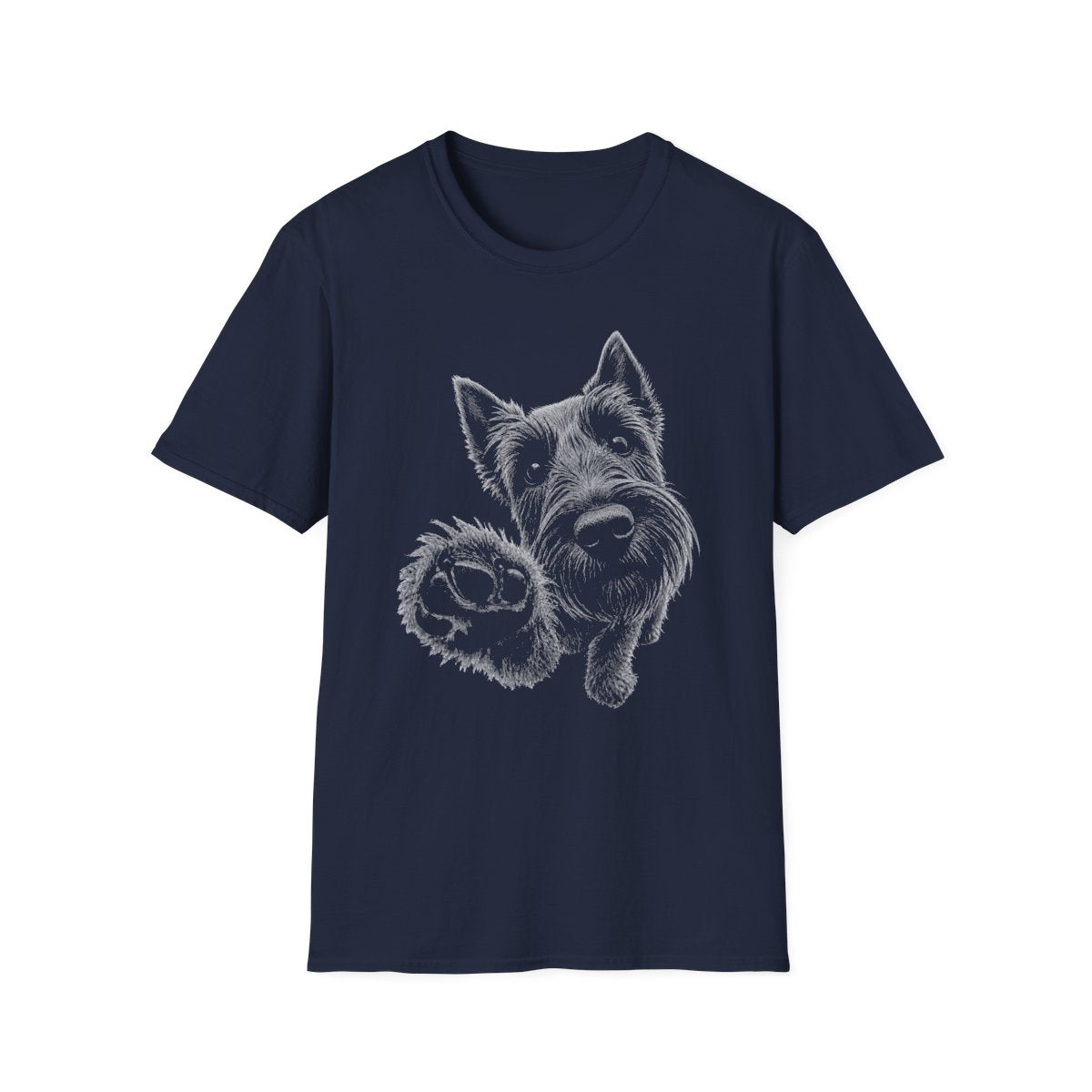Paw Reach Scottish Terrier Tee - Navy