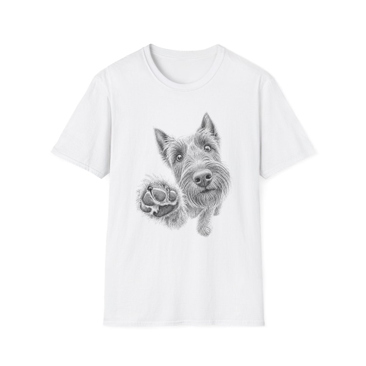 Paw Reach Scottish Terrier Tee - White