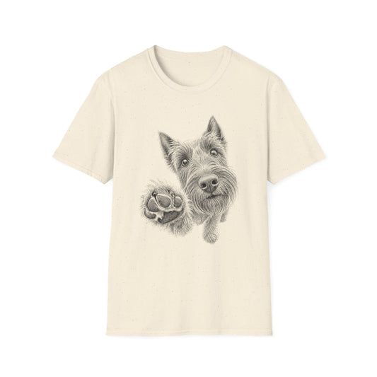 Paw Reach Scottish Terrier Tee - Natural