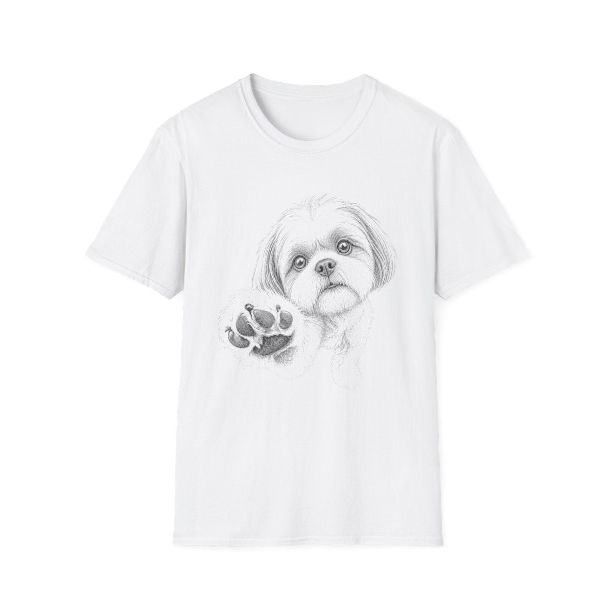 Paw Reach Shih Tzu Tee - White