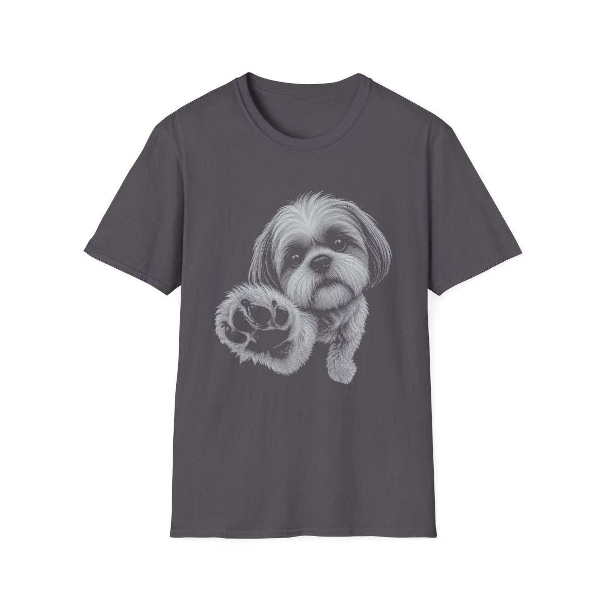 Paw Reach Shih Tzu Tee - Charcoal