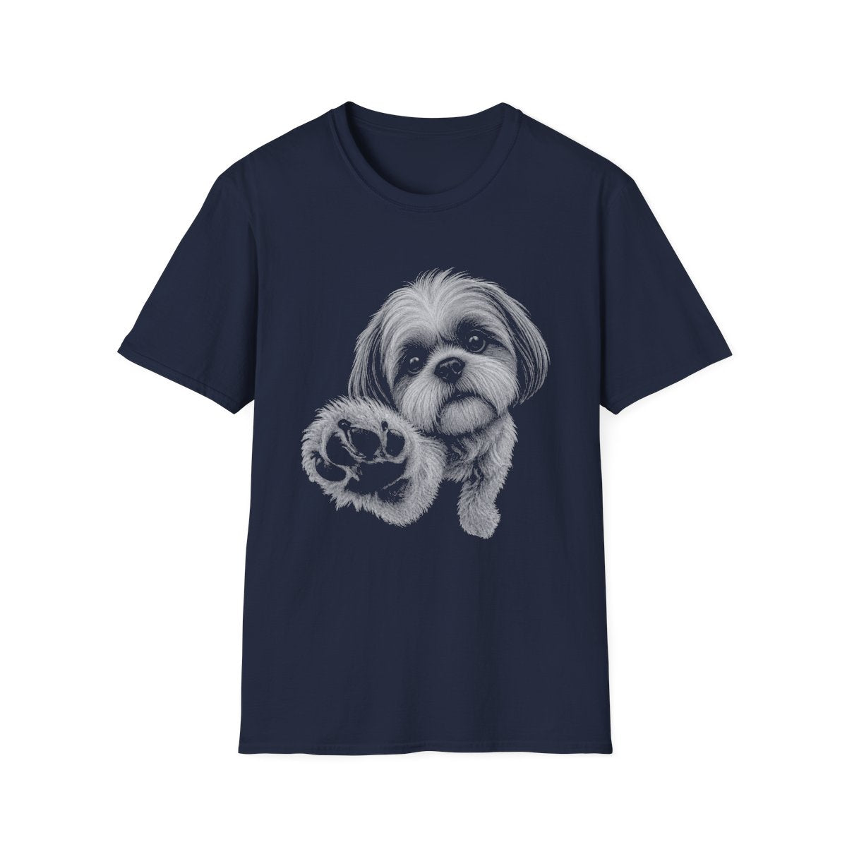 Paw Reach Shih Tzu Tee - Navy