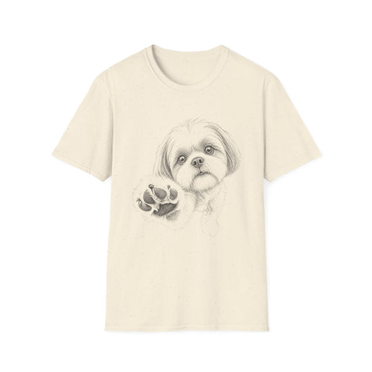Paw Reach Shih Tzu Tee - Natural