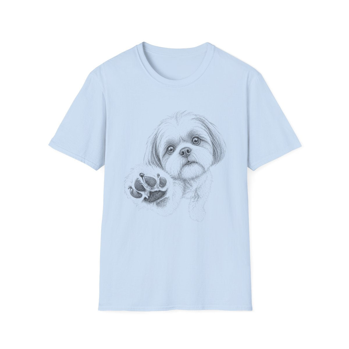 Paw Reach Shih Tzu Tee - Light Blue