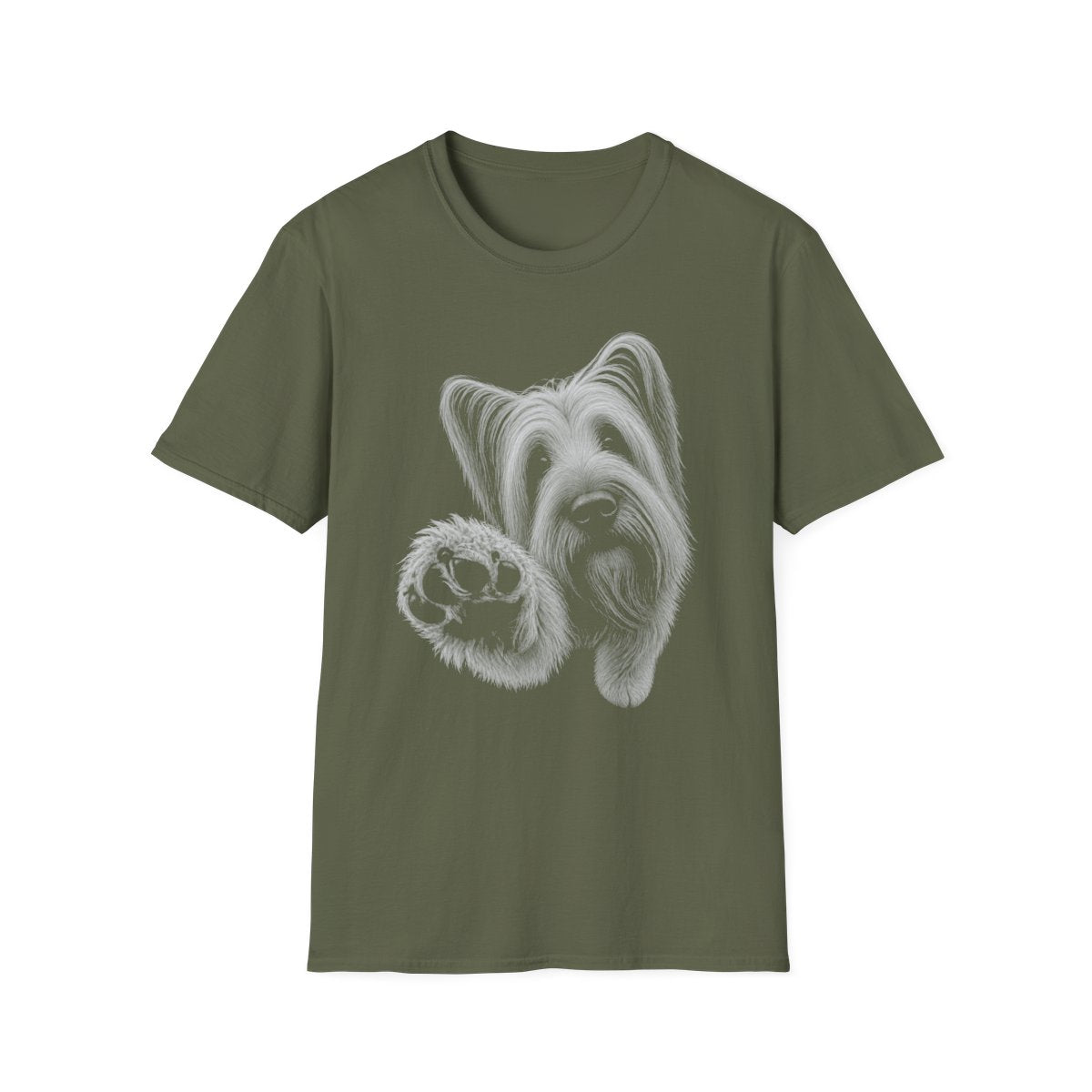 Paw Reach Skye Terrier Tee - Military Green