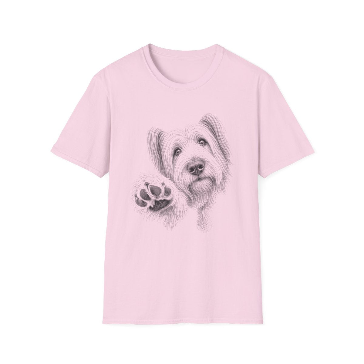 Paw Reach Skye Terrier Tee - Light Pink