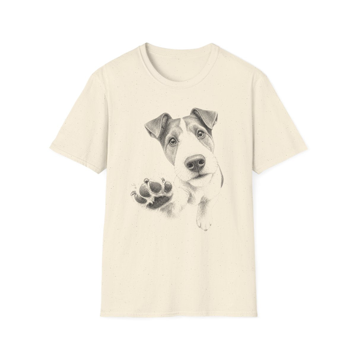 Paw Reach Smooth Fox Terrier Tee - Natural