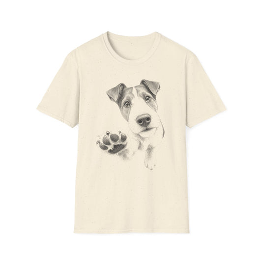 Paw Reach Smooth Fox Terrier Tee - Natural