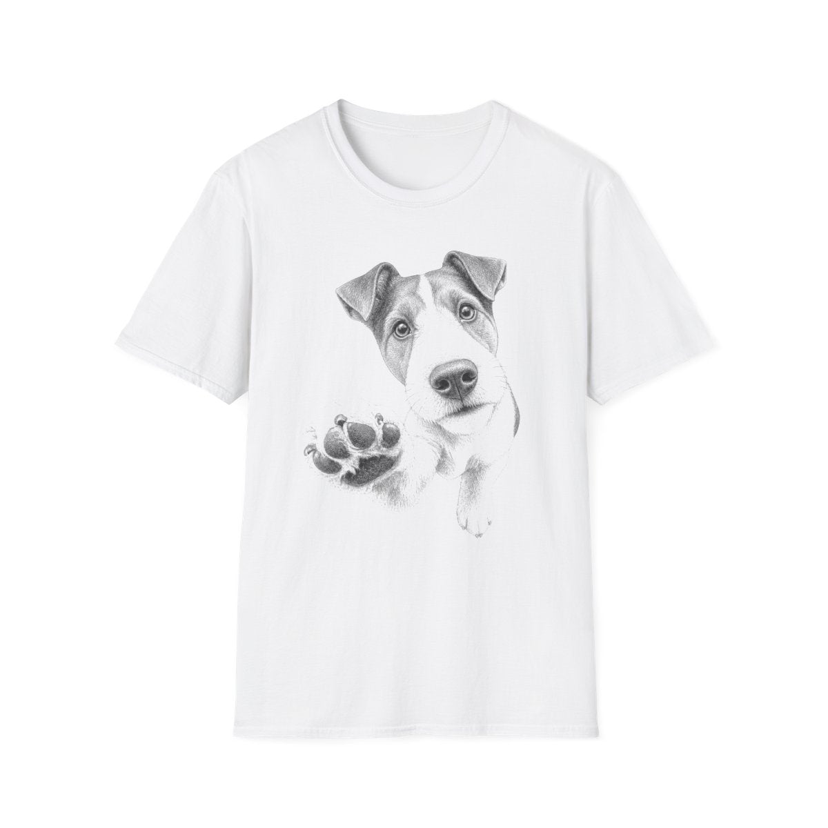 Paw Reach Smooth Fox Terrier Tee - White