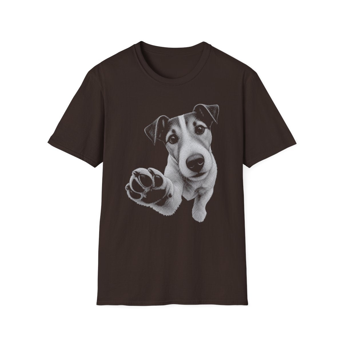 Paw Reach Smooth Fox Terrier Tee - Dark Chocolate