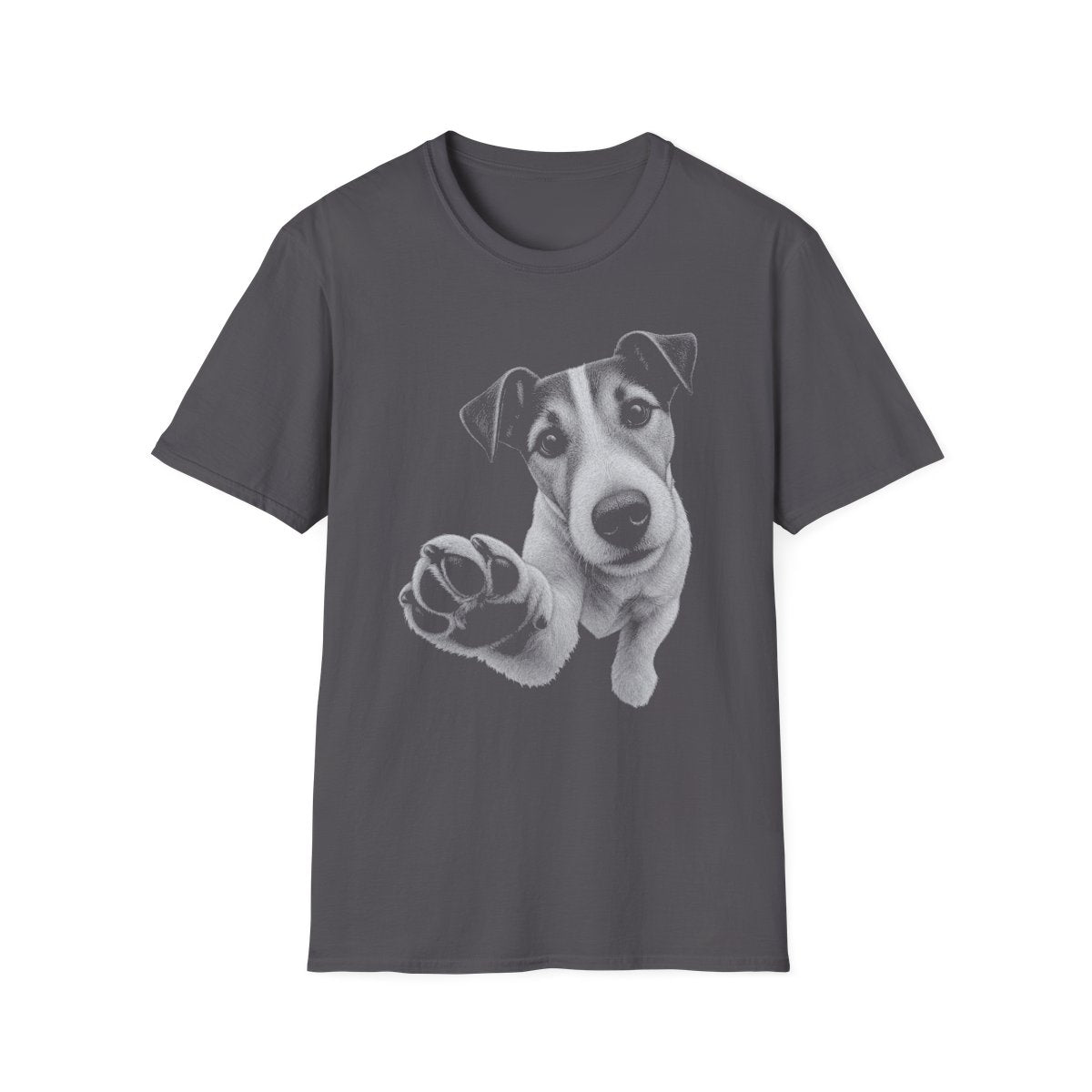 Paw Reach Smooth Fox Terrier Tee - Charcoal