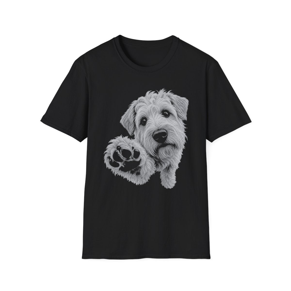 Paw Reach Soft Coated Wheaten Terrier Tee - Black