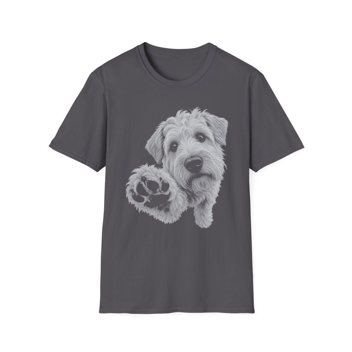 Paw Reach Soft Coated Wheaten Terrier Tee - Charcoal