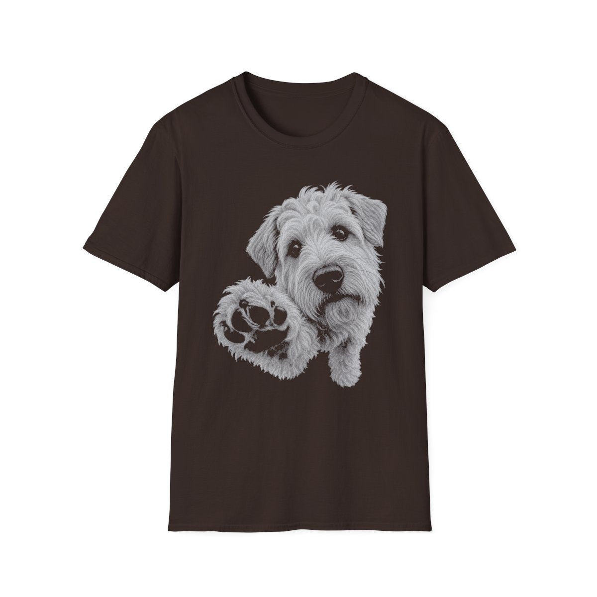 Paw Reach Soft Coated Wheaten Terrier Tee - Dark Chocolate