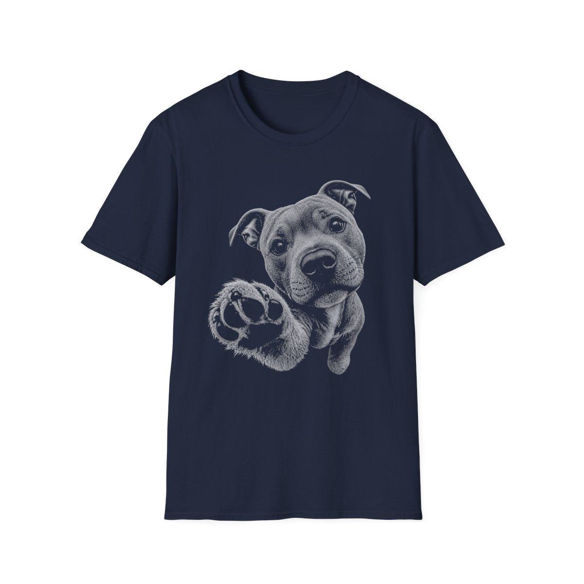 Paw Reach Staffordshire Bull Terrier Tee - Navy
