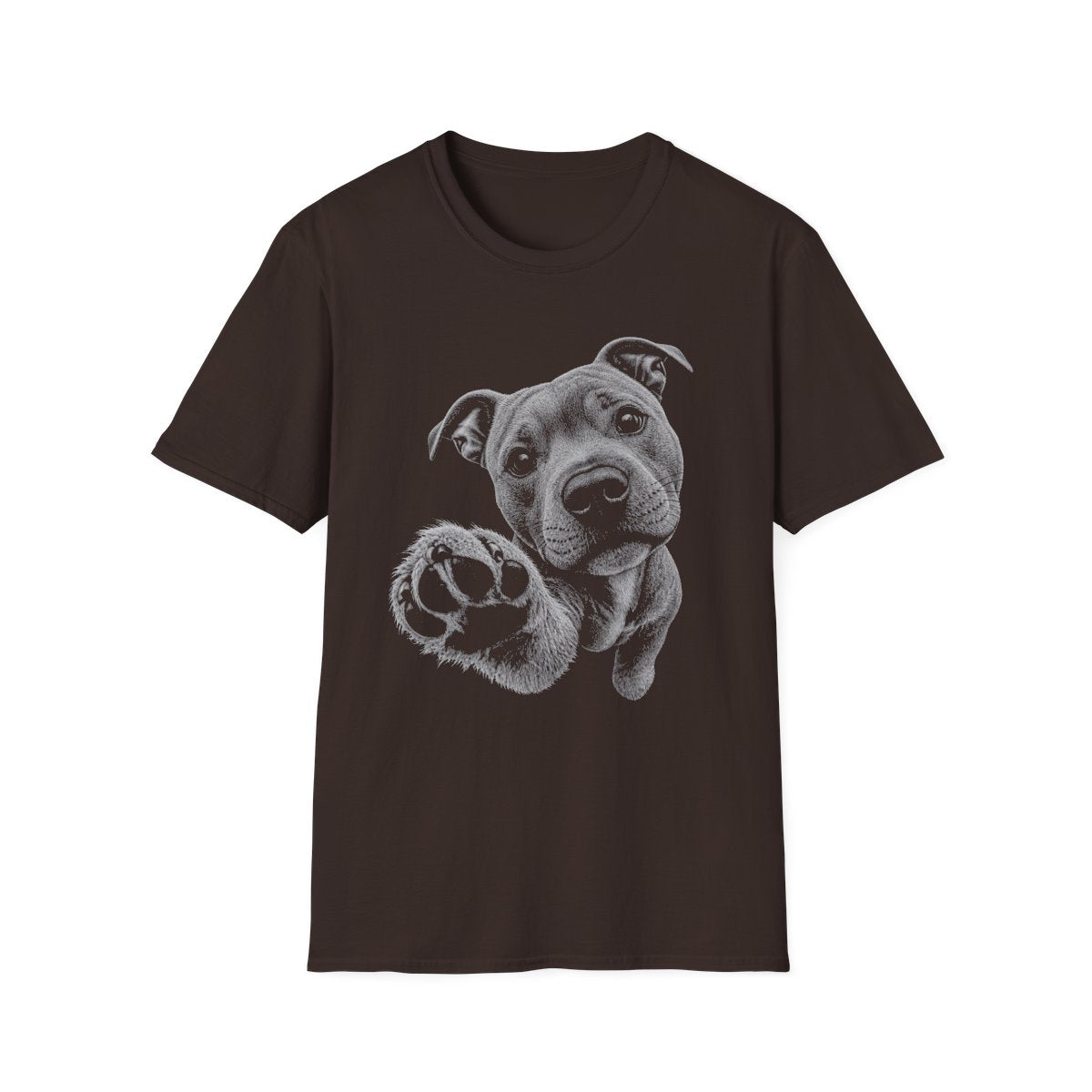 Paw Reach Staffordshire Bull Terrier Tee - Dark Chocolate