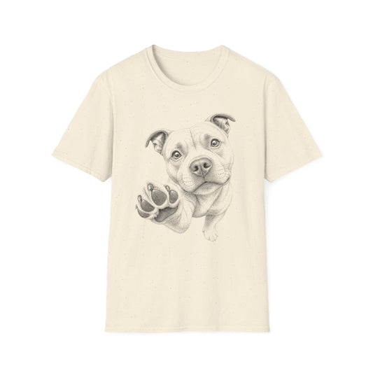 Paw Reach Staffordshire Bull Terrier Tee - Natural