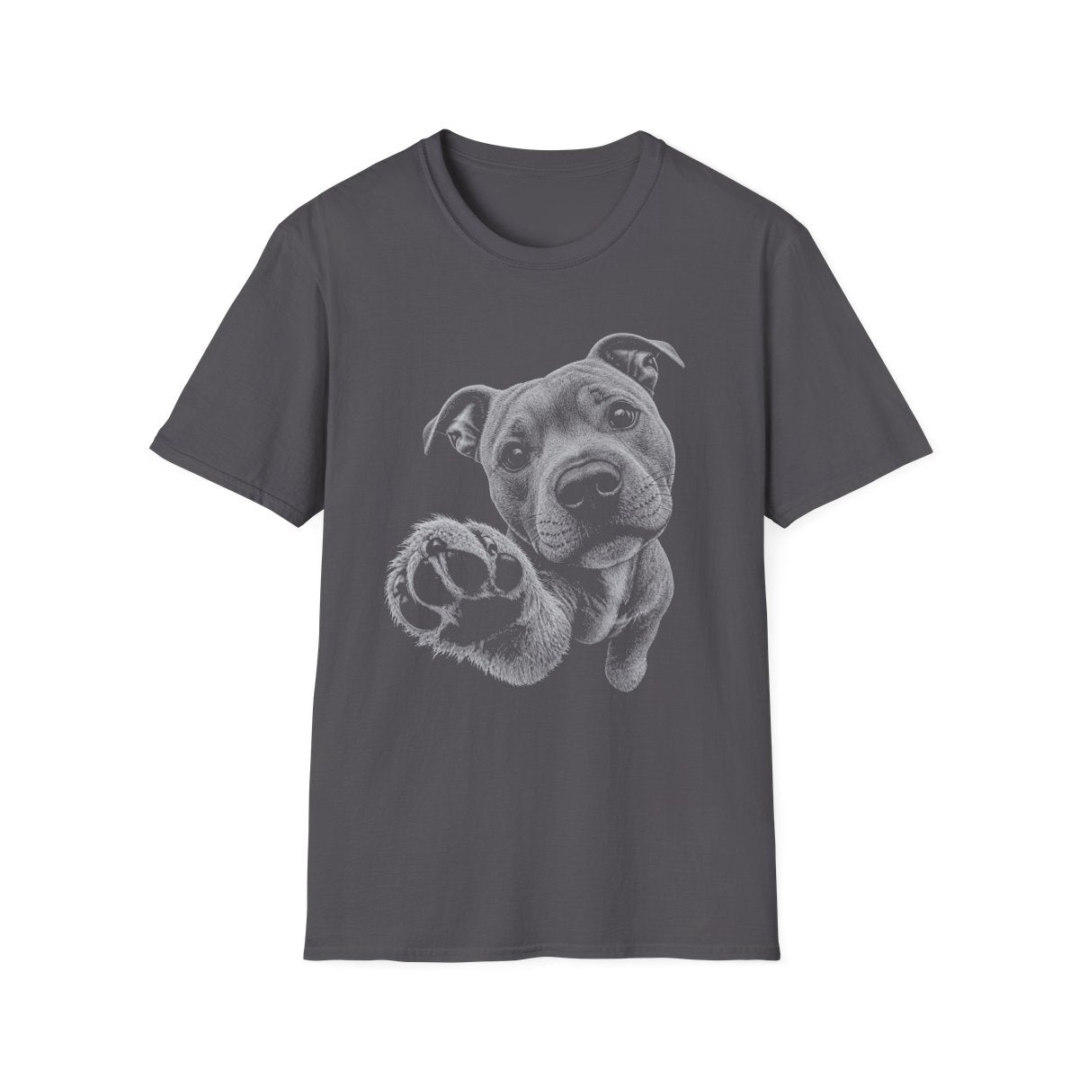 Paw Reach Staffordshire Bull Terrier Tee - Charcoal