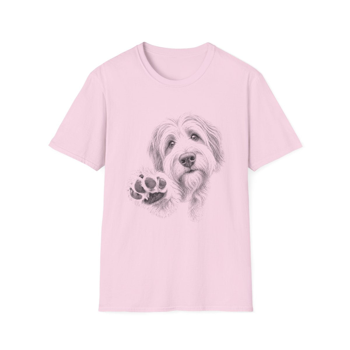 Paw Reach Tibetan Terrier Tee - Light Pink