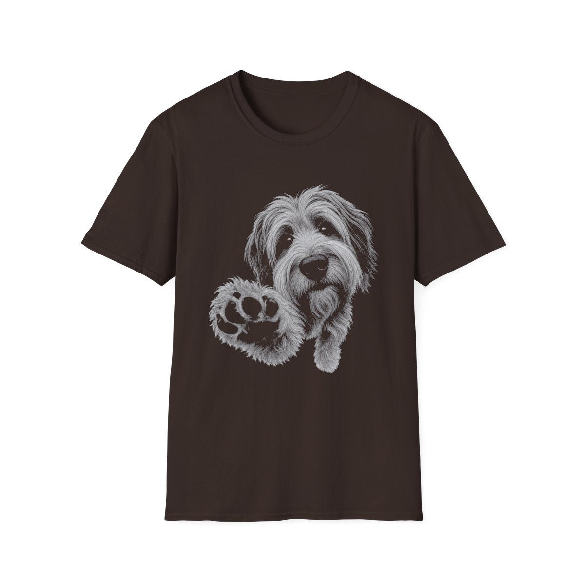 Paw Reach Tibetan Terrier Tee - Dark Chocolate