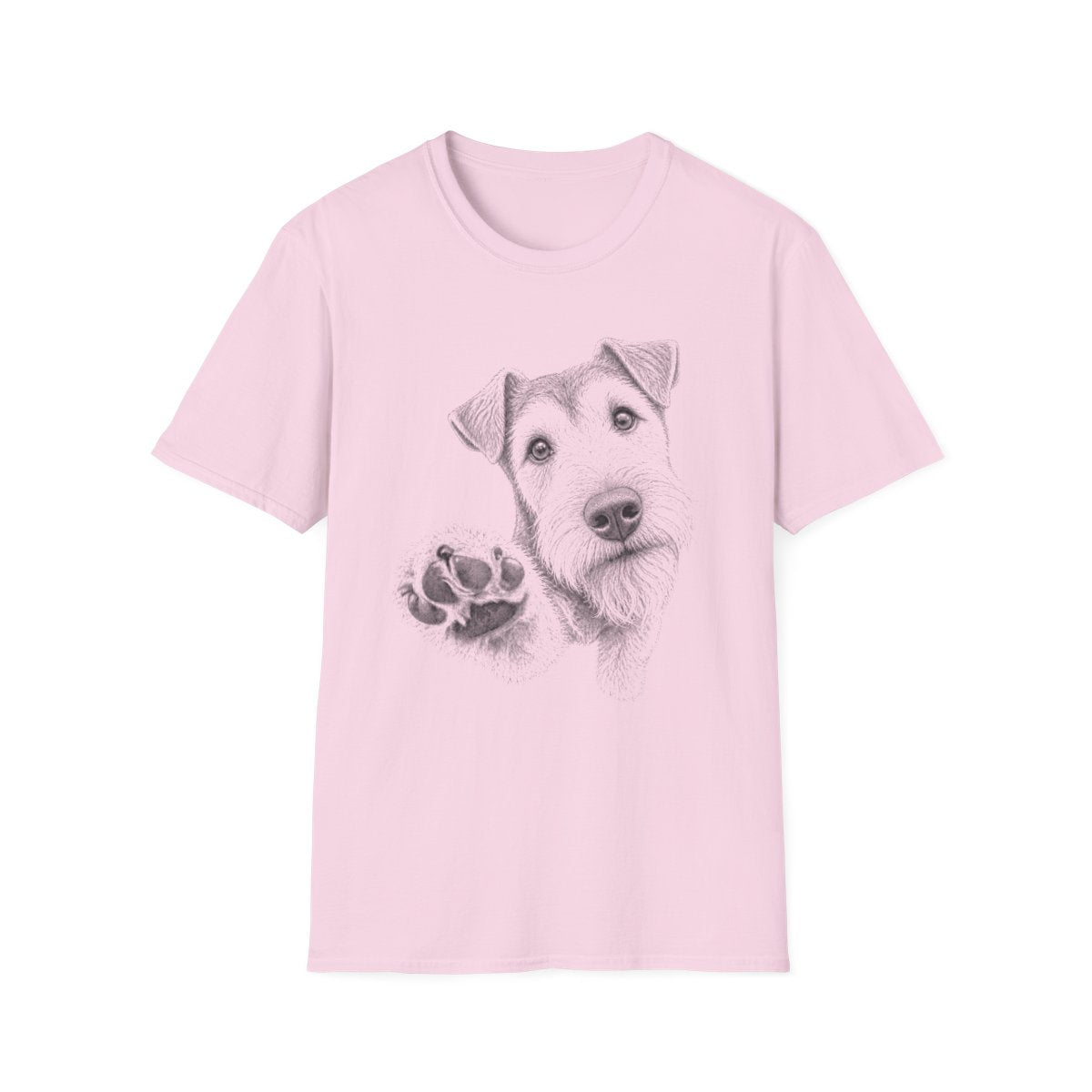 Paw Reach Welsh Terrier Tee - Light Pink