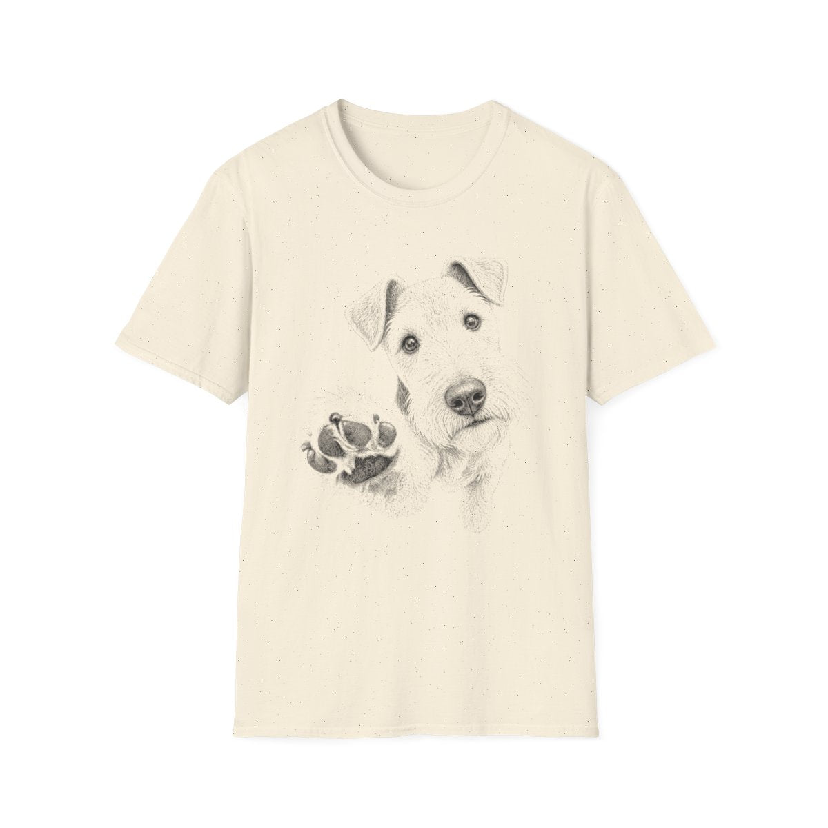 Paw Reach Wire Fox Terrier Tee - Natural
