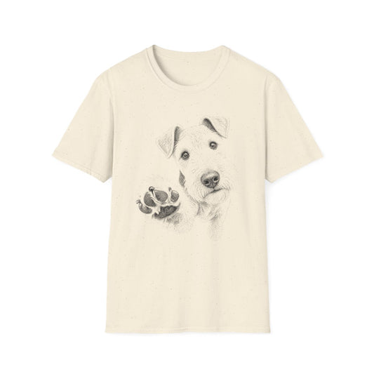 Paw Reach Wire Fox Terrier Tee - Natural