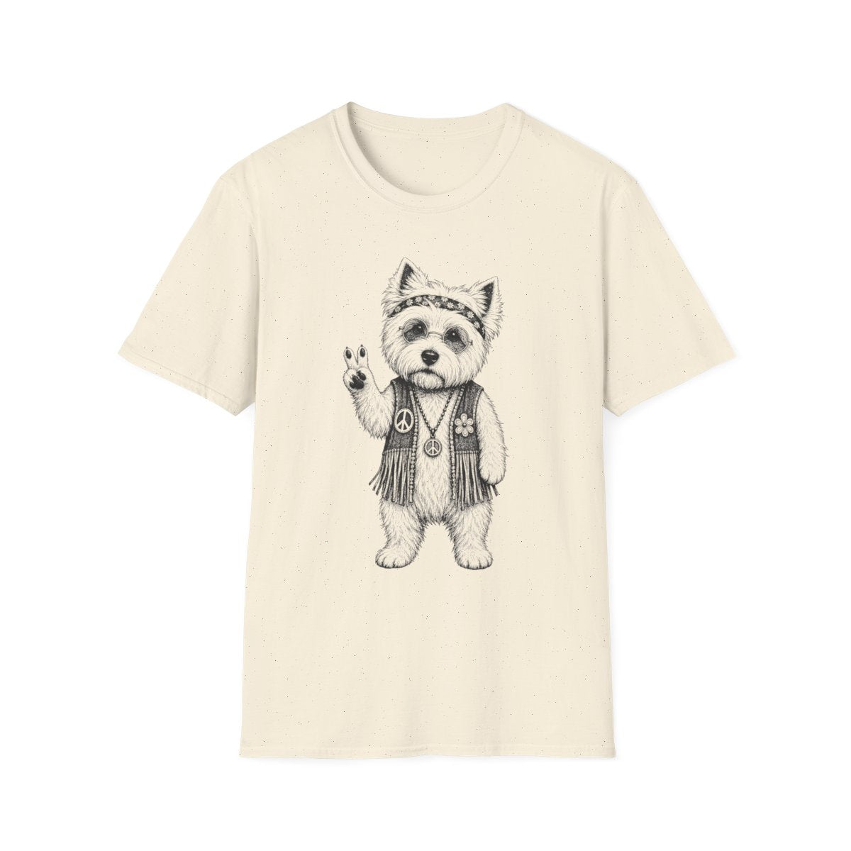 Peace Out Westie Tee - Natural